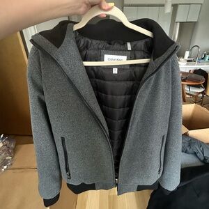 Calvin Klein - Wool Blend Bomber Jacket (Men’s Black Medium)